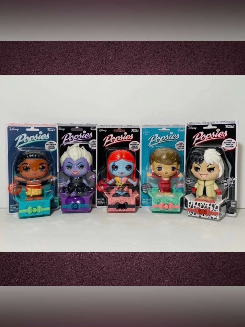🆕 Funko Popsies Moana, Ursula, Sally, Blanche & Cruella Vinyl Figures Lot of 5